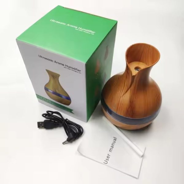 Umidificador Madeira Ultrassônico Difusor Aromaterapia - Image 3