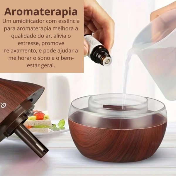 Umidificador Madeira Ultrassônico Difusor Aromaterapia - Image 4