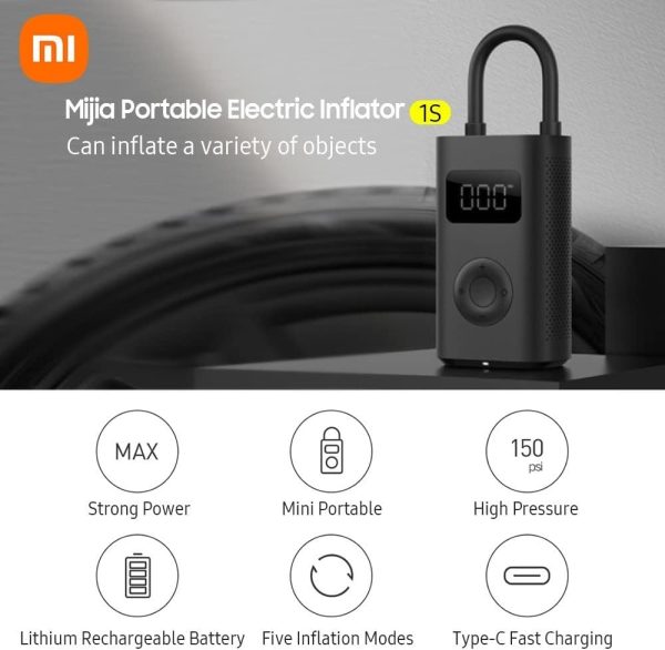 Compressor de ar elétrico portátil Xiaomi 1S, fácil de transportar - Image 9